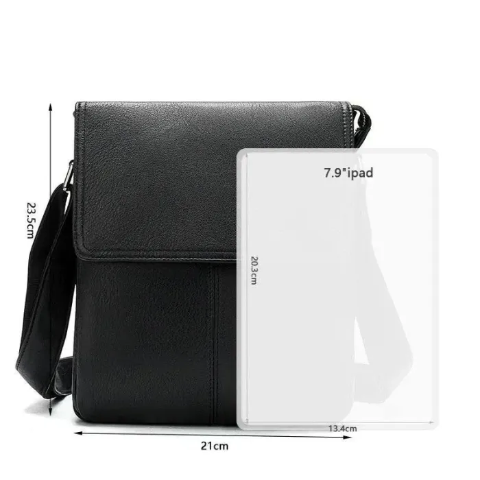 Сумка-месенджер шкіряна Vintage 20015 Чорна