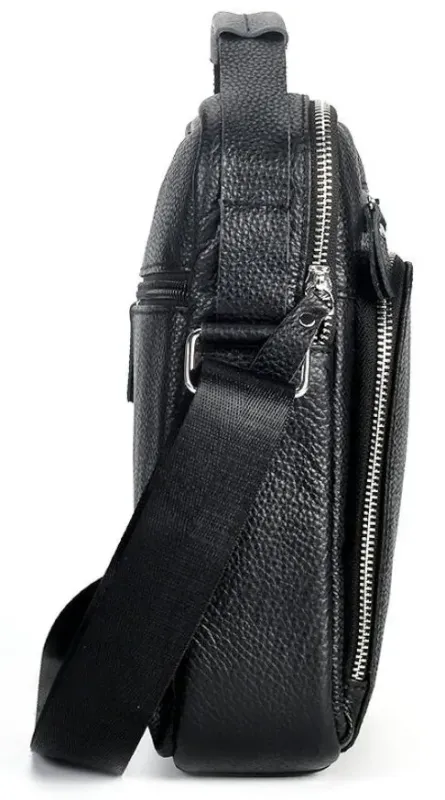 Сумка месенджер шкіряна Vintage 20247 Чорна