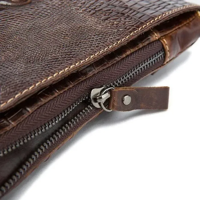 Сумка-месенджер тиснення під екзотику Vintage 20038 Коричнева