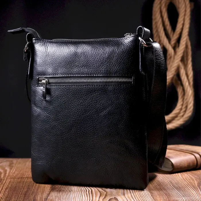 Сумка мужская KARYA 17287 кожаная Черная