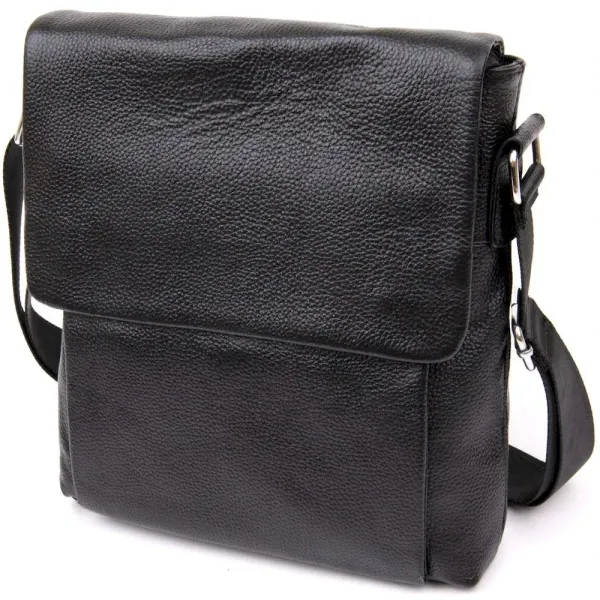 Сумка чоловіча класична із клапаном флотар Vintage 20410 Чорна