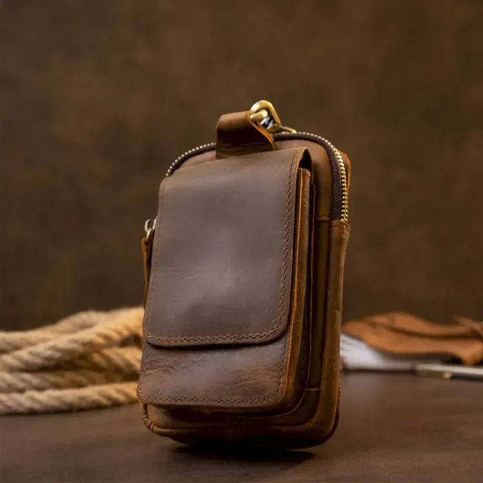 Сумка чоловіча на пояс Vintage 20419 Коричнева