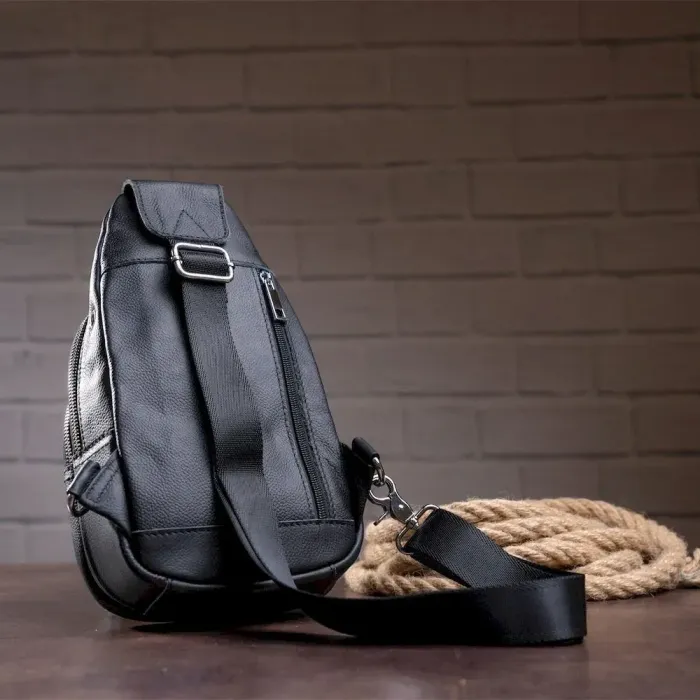 Сумка чоловіча шкіряна через плече Vintage 14840 Чорна