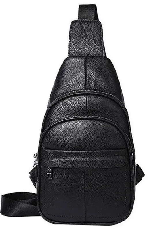 Сумка чоловіча шкіряна через плече Vintage 14840 Чорна