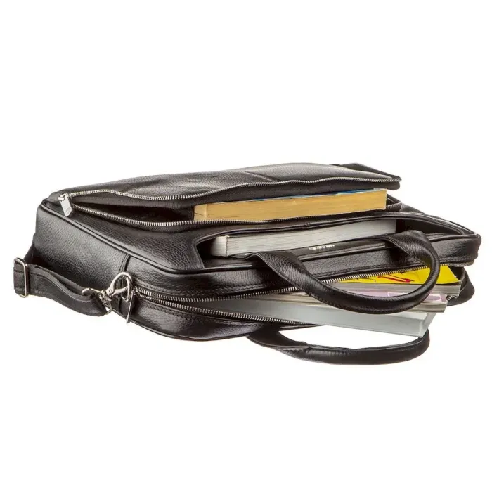 Сумка чоловіча ділова шкіра KARYA 17285 Чорна