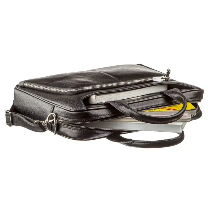 Сумка чоловіча ділова шкіра KARYA 17285 Чорна