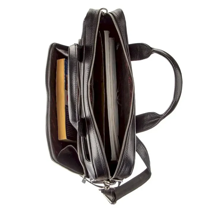 Сумка чоловіча ділова шкіра KARYA 17285 Чорна