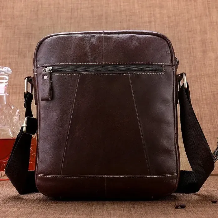 Сумка чоловіча гладка шкіра Vintage 14823 Коричнева