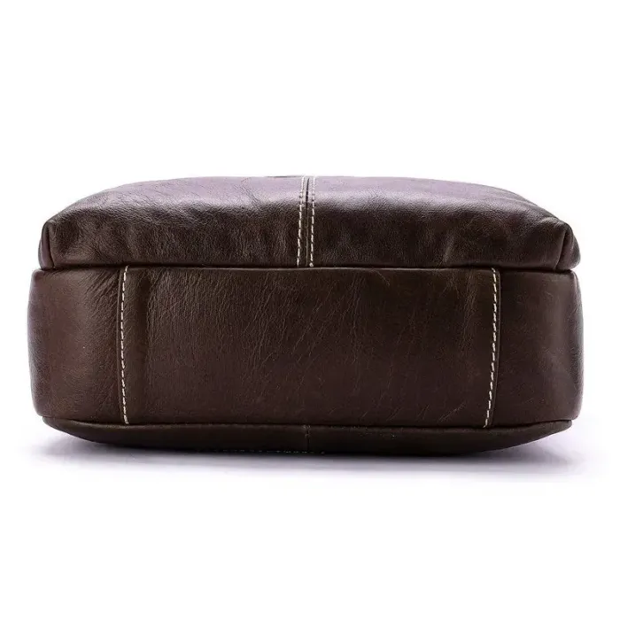 Сумка чоловіча гладка шкіра Vintage 14823 Коричнева