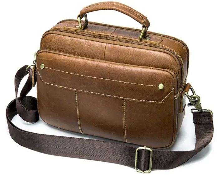 Сумка чоловіча горизонтальна зі шкіри Vintage 20005 Руда