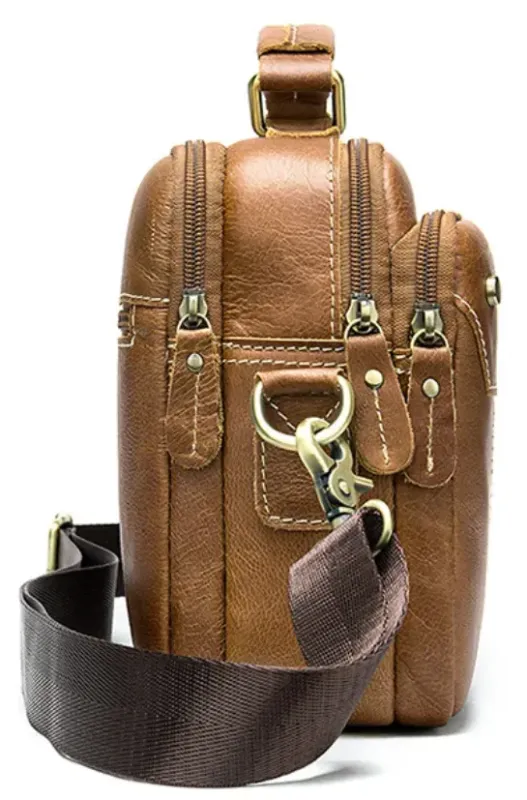 Сумка чоловіча горизонтальна зі шкіри Vintage 20005 Руда