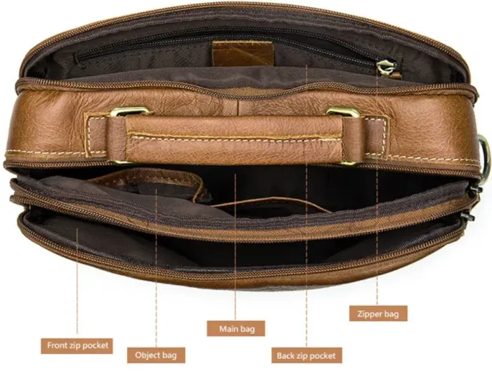 Сумка чоловіча горизонтальна зі шкіри Vintage 20005 Руда