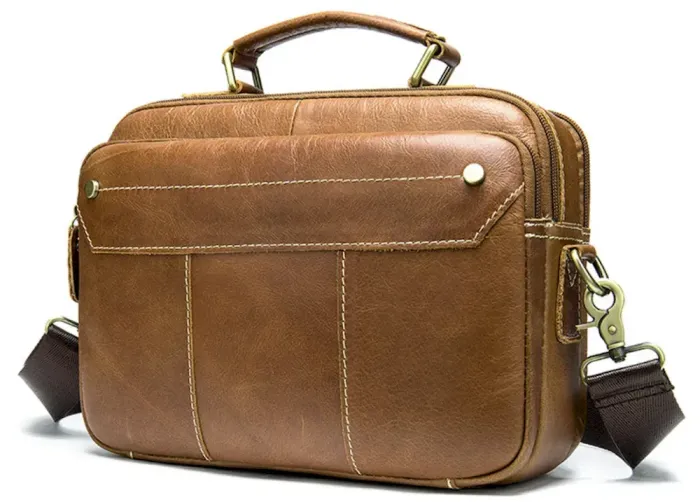 Сумка чоловіча горизонтальна зі шкіри Vintage 20005 Руда