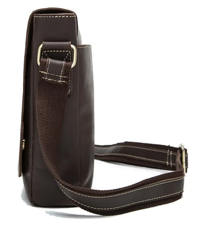 Сумка чоловіча горизонтальна на плече Vintage 20007 Коричнева