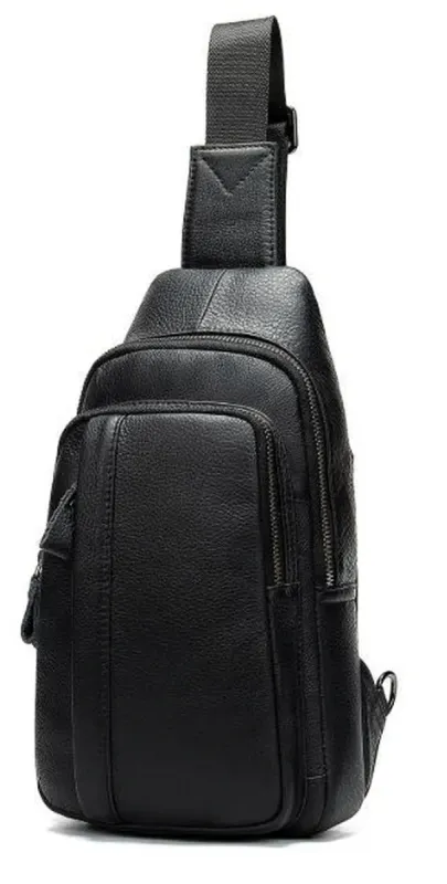 Сумка чоловіча зі шкіри через плече Vintage 14784 Чорна