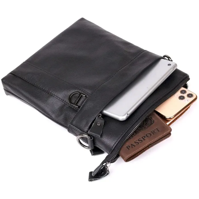 Сумка мужская из кожи флотар Vintage 20024 Черная