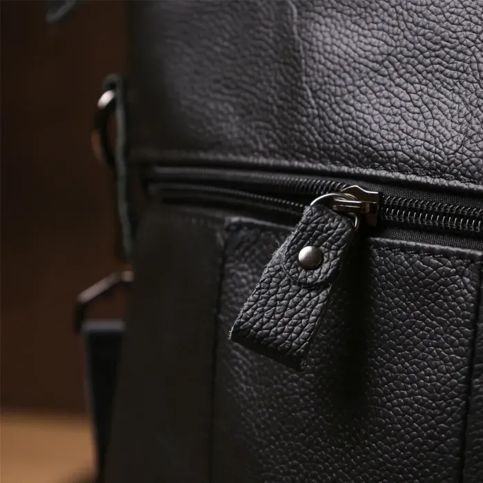 Сумка мужская из кожи флотар Vintage 20024 Черная