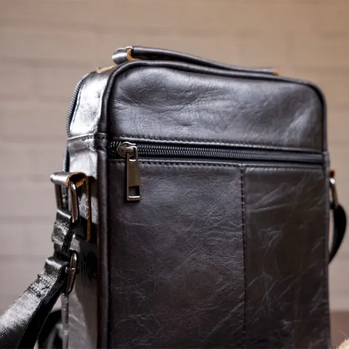 Сумка чоловіча із щільної шкіри 14995 Vintage Чорна