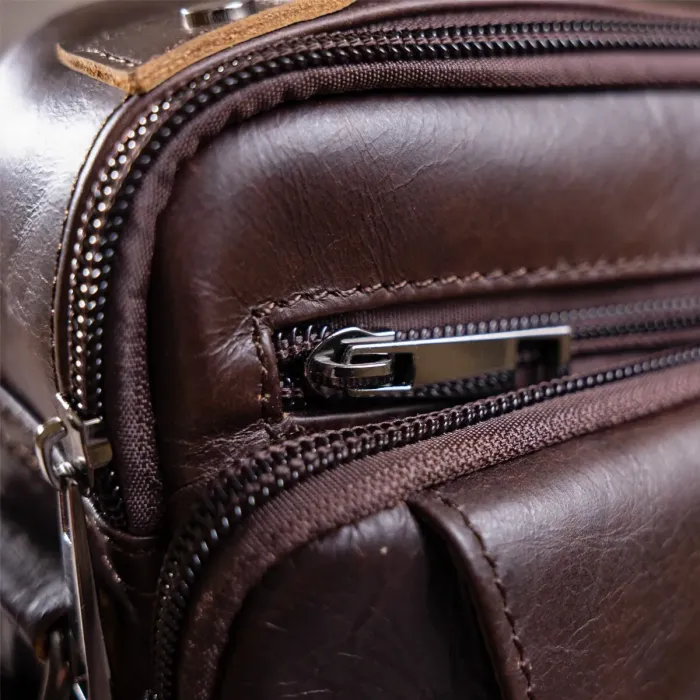 Сумка чоловіча із щільної шкіри 14996 Vintage Коричнева