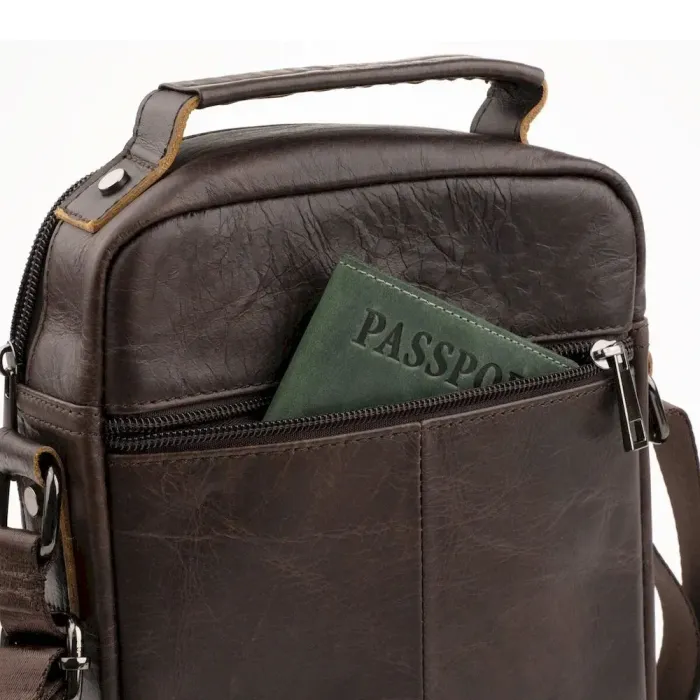 Сумка чоловіча із щільної шкіри 14996 Vintage Коричнева