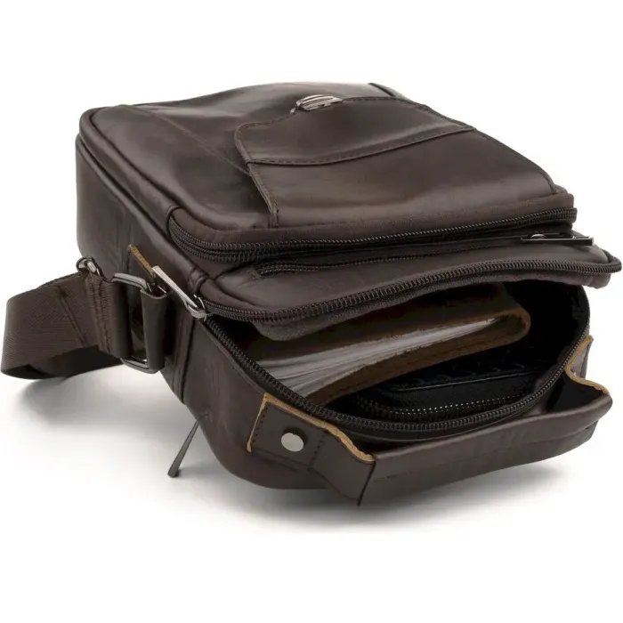 Сумка чоловіча із щільної шкіри 14996 Vintage Коричнева