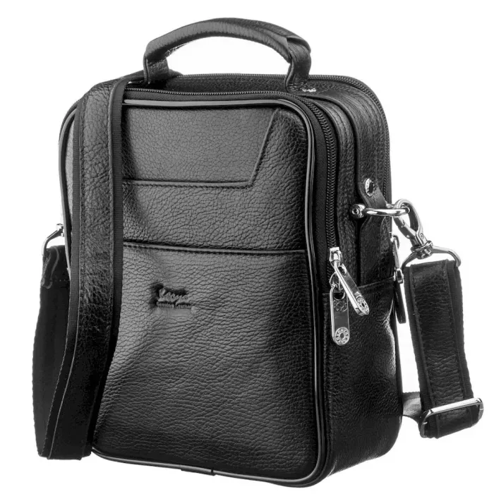 Сумка чоловіча KARYA 17225 шкіряна Чорна