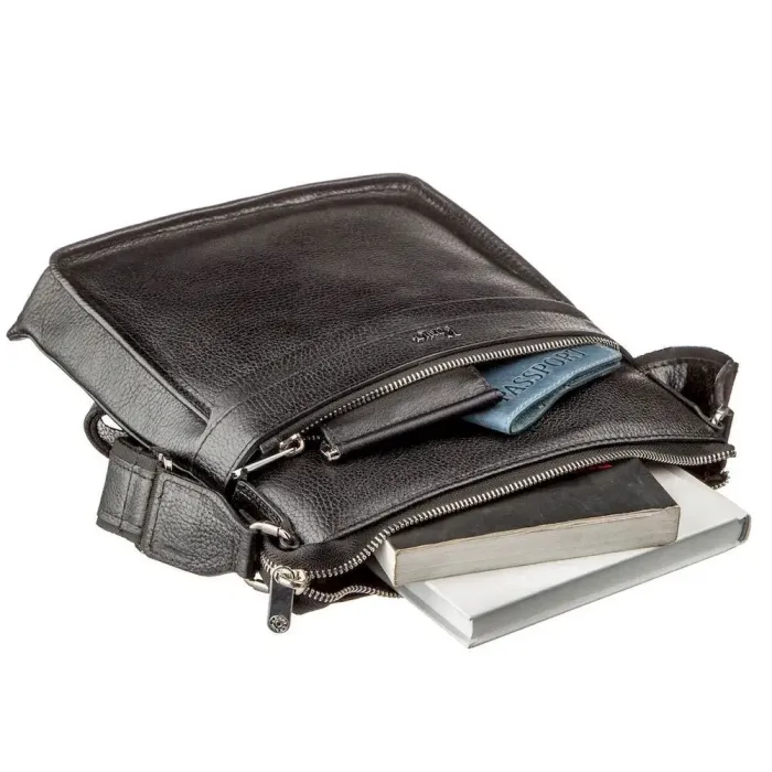 Сумка чоловіча KARYA 17288 шкіряна Чорна