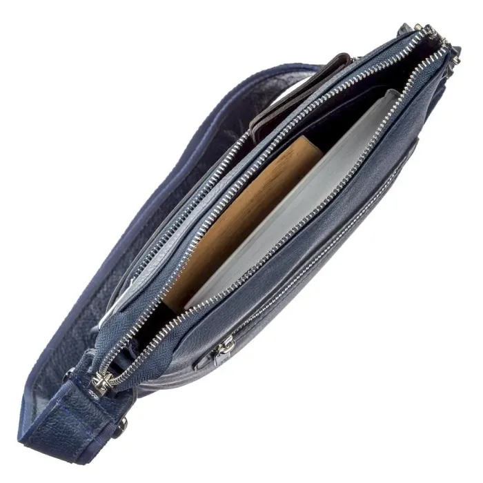 Сумка чоловіча KARYA 17289 шкіряна Синя