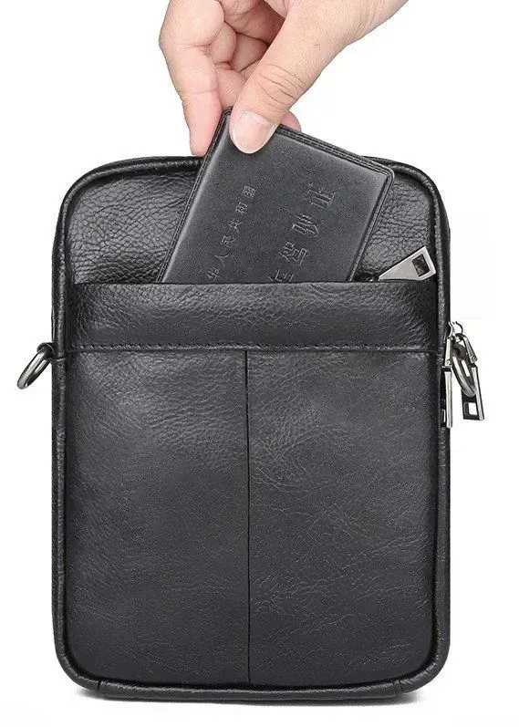 Сумка чоловіча шкіряна флотар Vintage 14969 Чорна