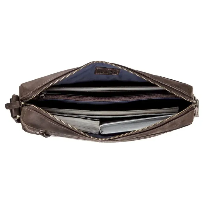 Сумка чоловіча шкіряна SHVIGEL 11245 Коричнева