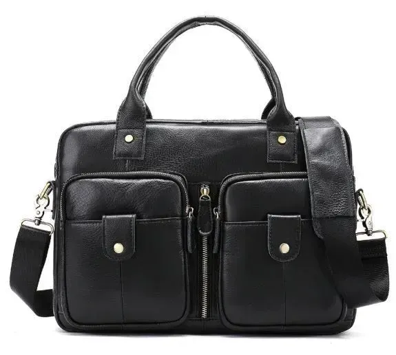 Сумка мужская кожаная Vintage 14793 Черная