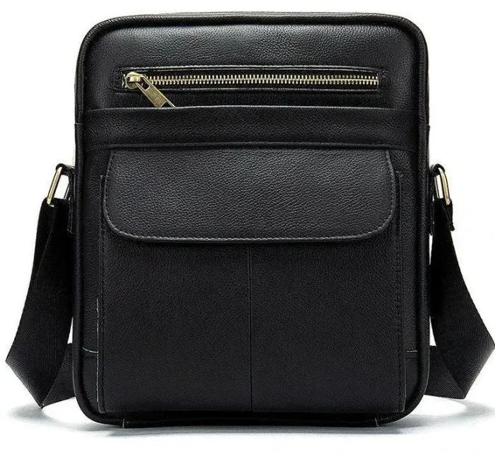 Сумка чоловіча шкіряна Vintage 14827 Чорна