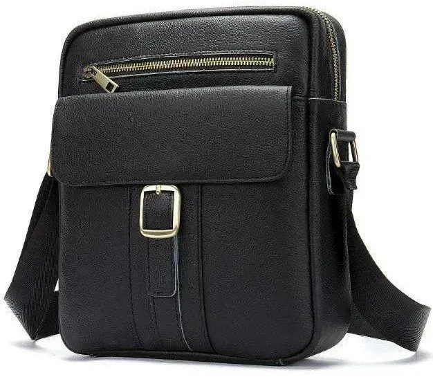 Сумка чоловіча шкіряна Vintage 14828 Чорна