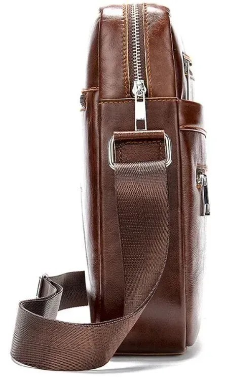 Сумка мужская кожаная Vintage 14830 Коричневая