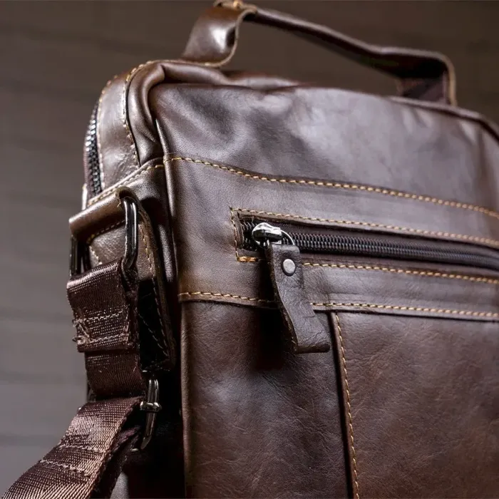 Сумка мужская кожаная Vintage 14846 Коричневая