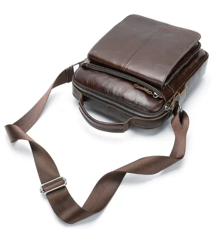 Сумка мужская кожаная Vintage 14846 Коричневая