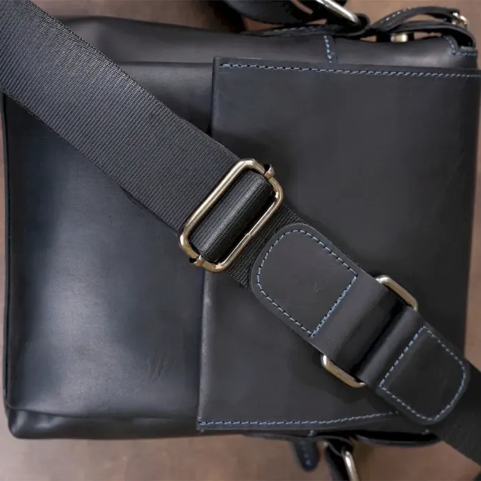 Сумка чоловіча матова SHVIGEL 11173 шкіряна Чорна