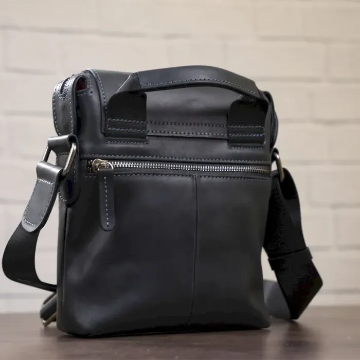 Сумка чоловіча матова SHVIGEL 11173 шкіряна Чорна