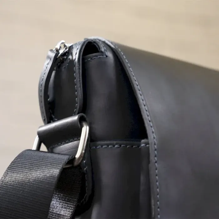 Сумка чоловіча матова SHVIGEL 11173 шкіряна Чорна