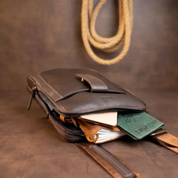 Сумка чоловіча планшет на два відділення шкіряна флотар SHVIGEL 11286