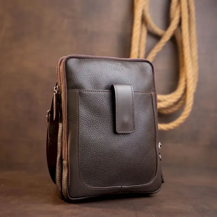 Сумка чоловіча планшет на два відділення шкіряна флотар SHVIGEL 11286