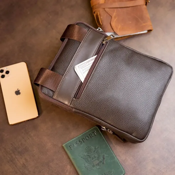 Сумка чоловіча планшет на два відділення шкіряна флотар SHVIGEL 11286