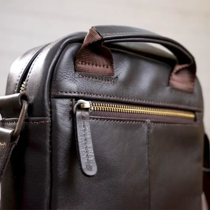 Сумка чоловіча SHVIGEL 11089 шкіряна Коричнева