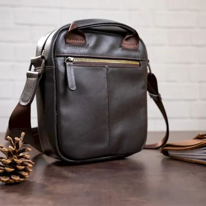 Сумка чоловіча SHVIGEL 11089 шкіряна Коричнева