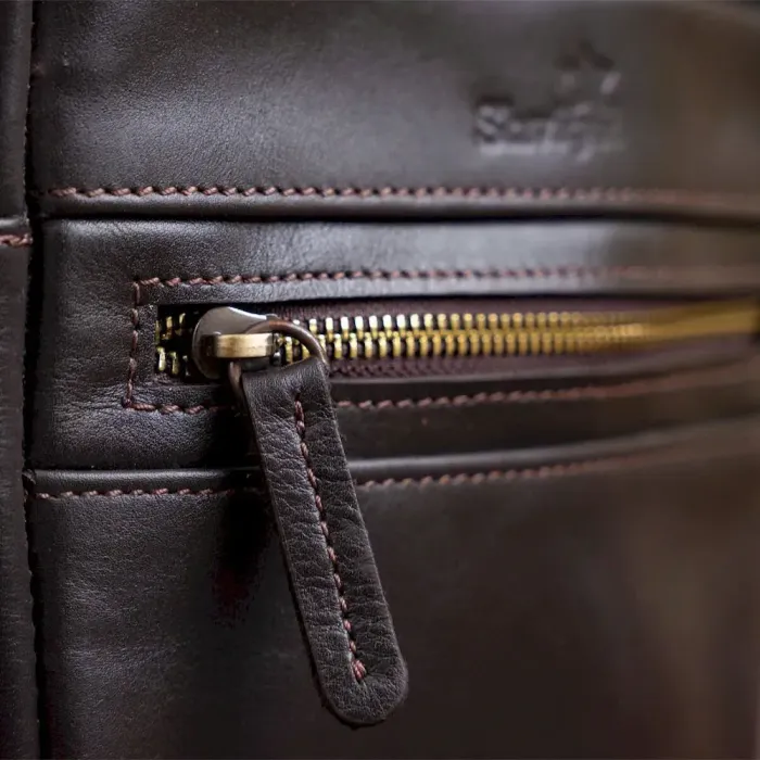 Сумка чоловіча SHVIGEL 11089 шкіряна Коричнева