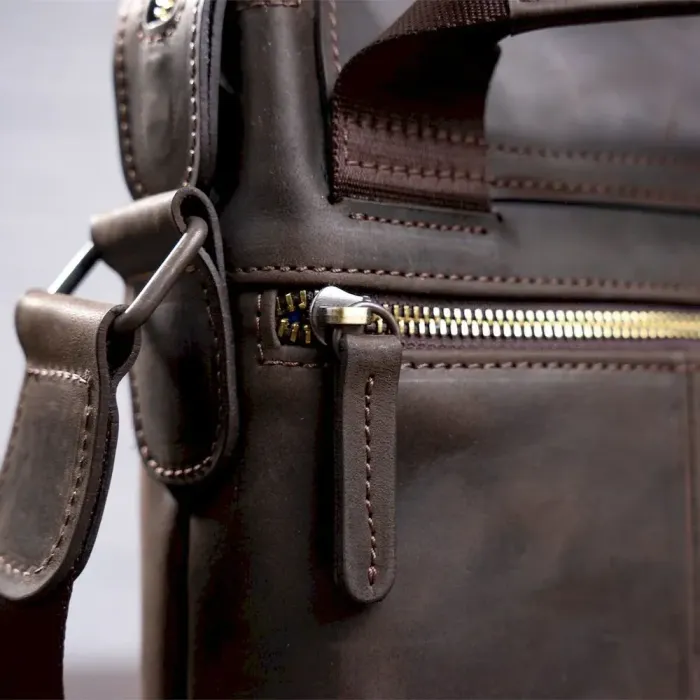 Сумка чоловіча SHVIGEL 11093 шкіряна Коричнева