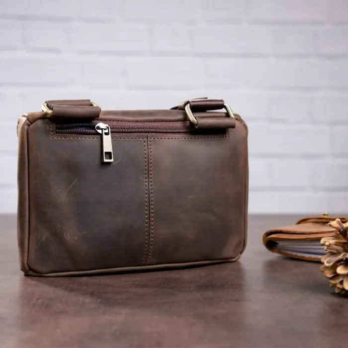 Сумка чоловіча SHVIGEL 11094 шкіряна Коричнева