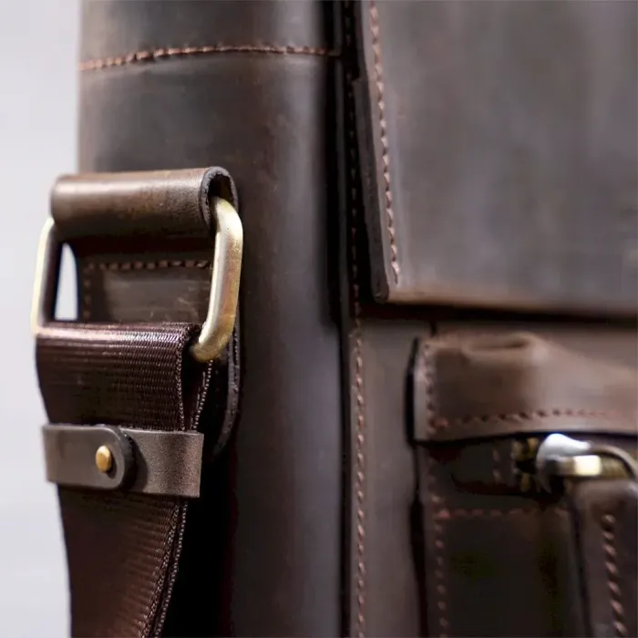 Сумка чоловіча SHVIGEL 11095 шкіряна Коричнева