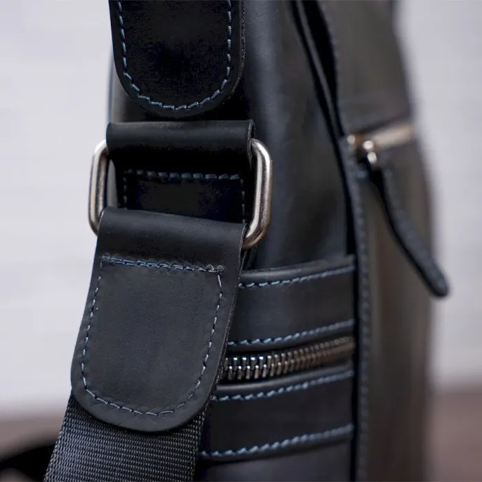 Сумка чоловіча SHVIGEL 11096 шкіряна Чорна