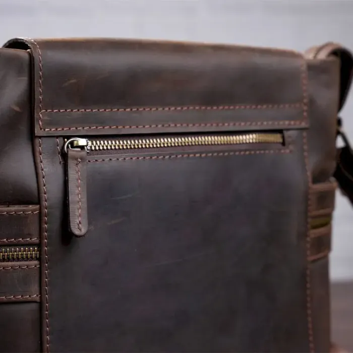 Сумка чоловіча SHVIGEL 11097 шкіряна Коричнева